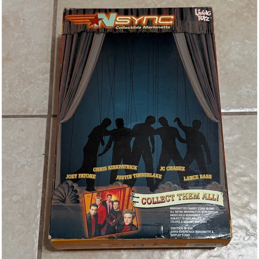 NSYNC collectible marionette set of 6 complete 2000 Living Toyz New In Box